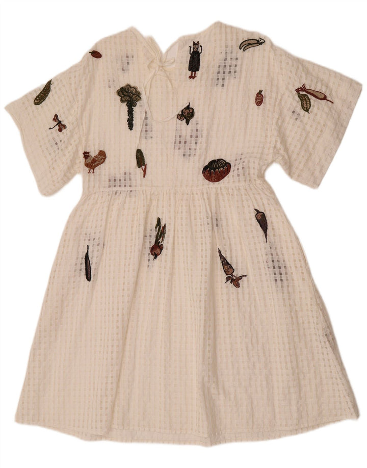 Damska graficzna sukienka w kształcie litery A Donoratico UK 12 Średnia biel