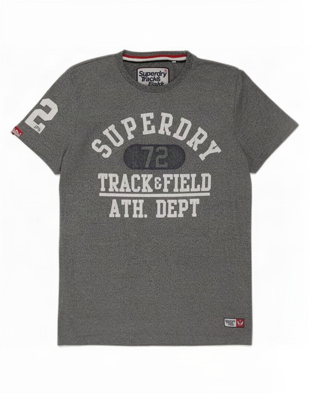 Męski T-shirt z grafiką Superdry, duży, szary, bawełniany