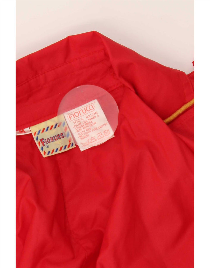 Damski trencz z kapturem Fiorucci UK 14 Średni czerwony nylon