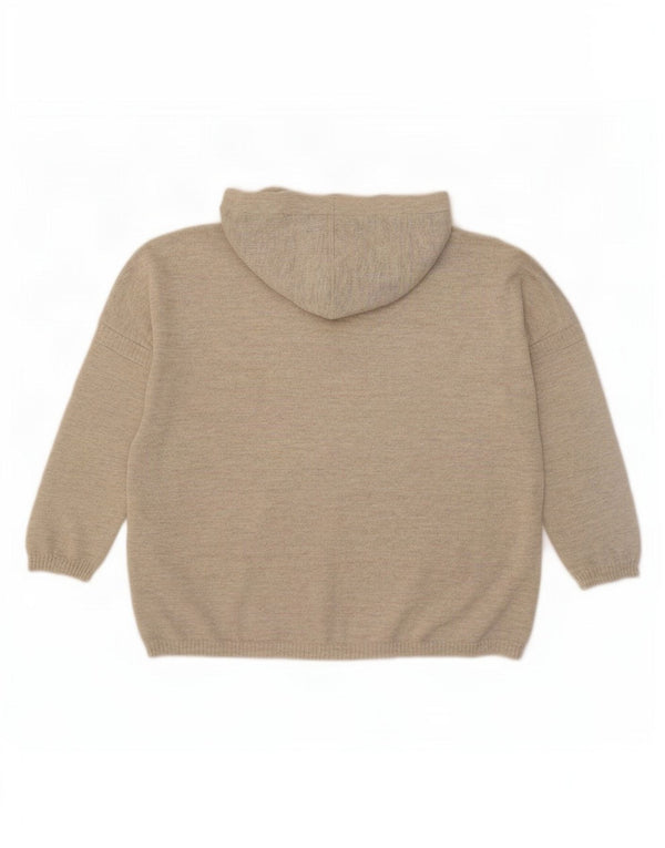 Damski sweter z kapturem Massimo Dutti z rękawem 3/4, UK 18 XL, beżowy