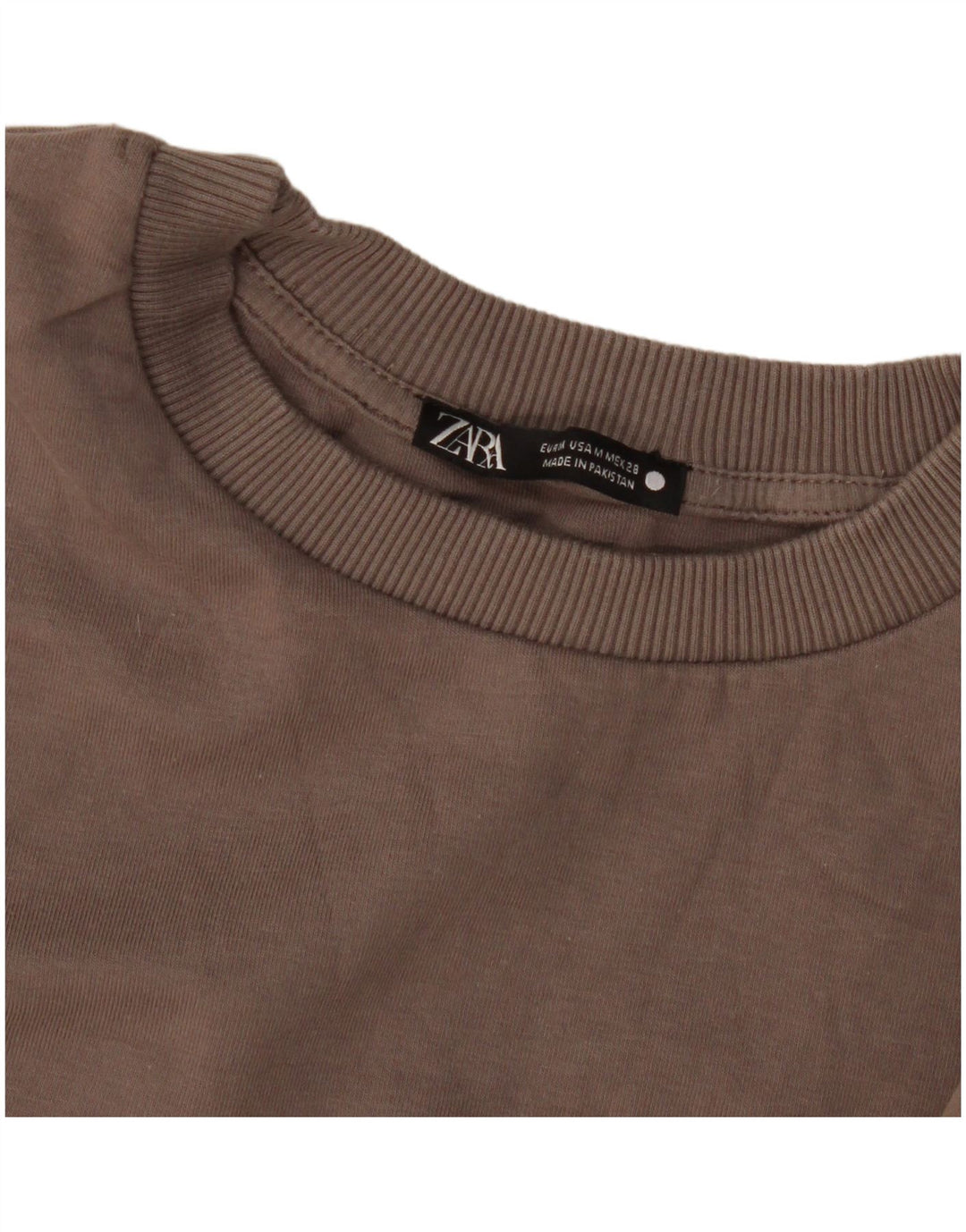 Damska bluza oversize z krótkim rękawem Zara UK 14, średni beż