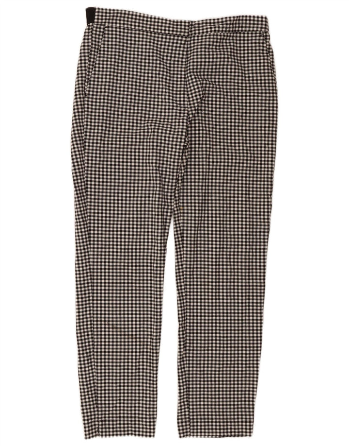 Damskie spodnie chino Zara XL W32 L27, czarny poliester w kratkę