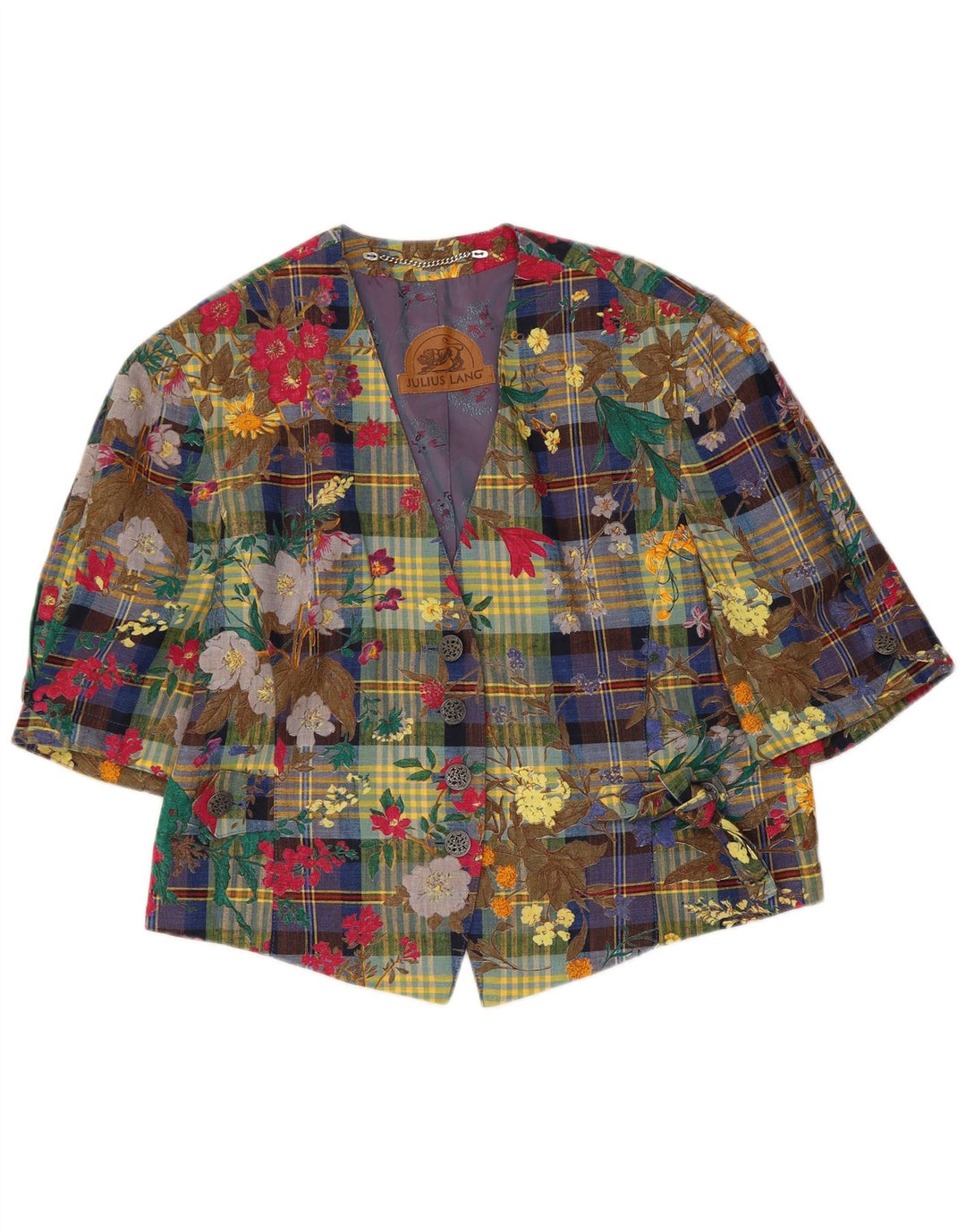 JULIUS LANG Damska marynarka zapinana na 4 guziki, EU 40, średnia, wielokolorowa