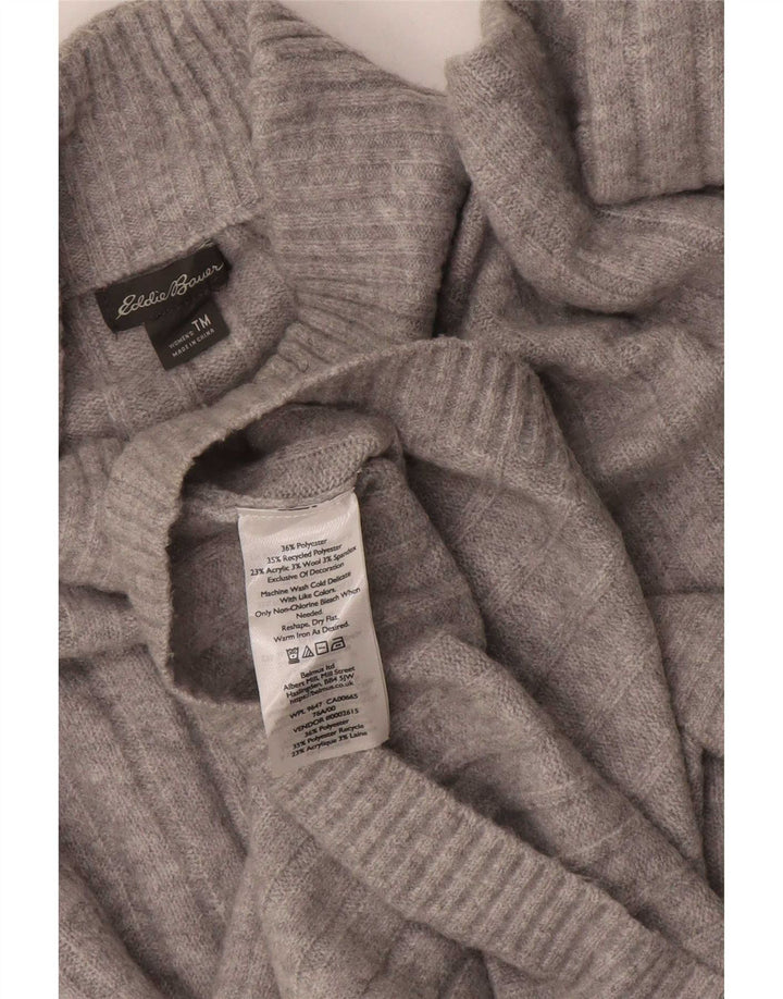 Damski sweter z golfem Eddie Bauer, UK 14, średni szary