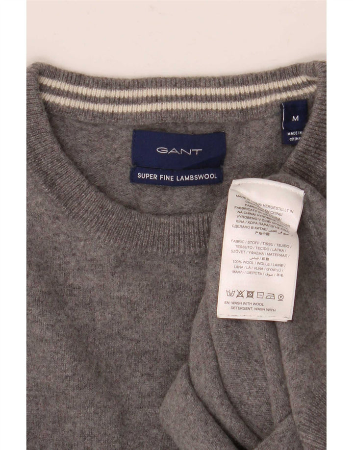 Sweter damski Gant z okrągłym dekoltem, UK 14, średnioszary, wełniany