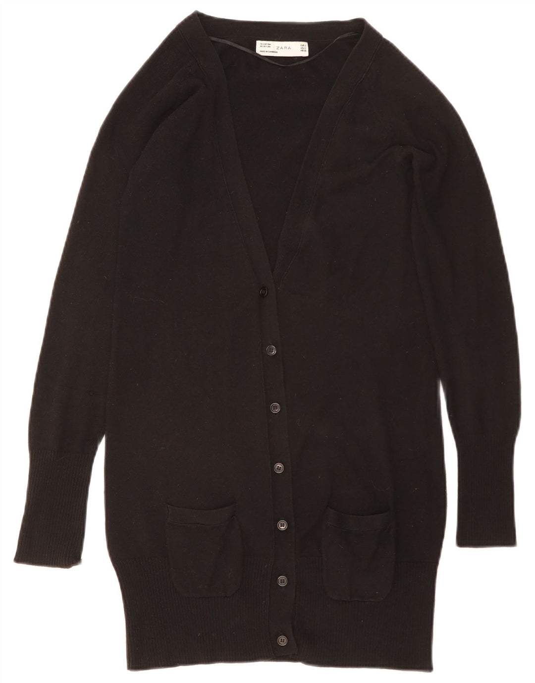 Damski sweter o przedłużonym fasonie ZARA UK 10, mały, czarny