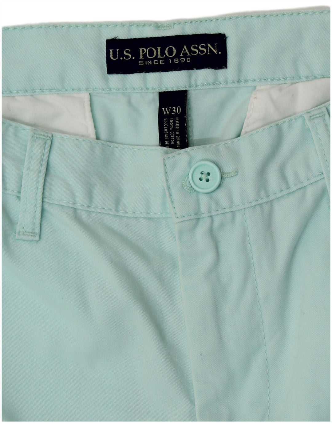 US POLO ASSN. Męskie spodenki Chino W30 Średni niebieski, bawełniany