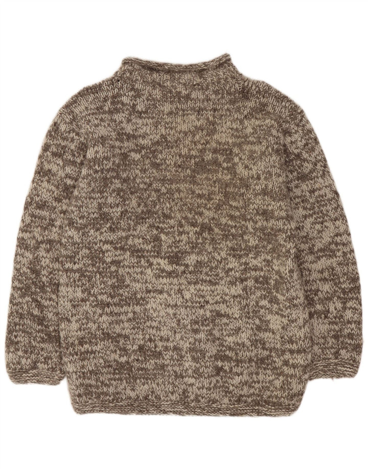 Sweter damski w stylu vintage z dekoltem w łódkę UK 16, duży, szary, wełniany