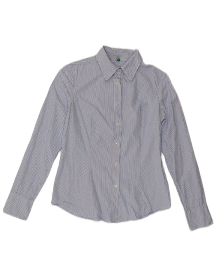 Koszula damska Benetton UK 12 w średnie niebieskie paski