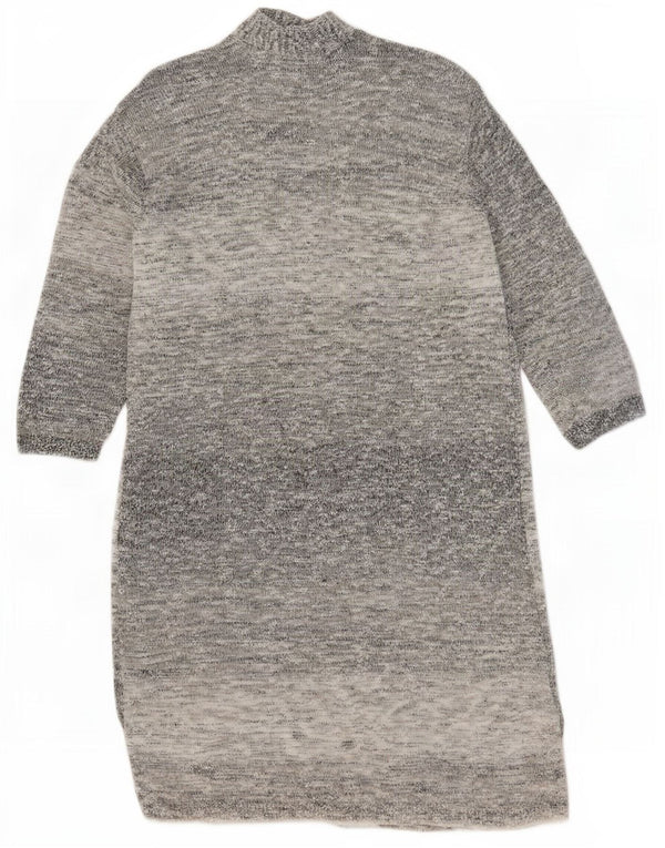 Damski sweter Lands End Longline Open Cardigan UK 10 Small Grey Flecked
