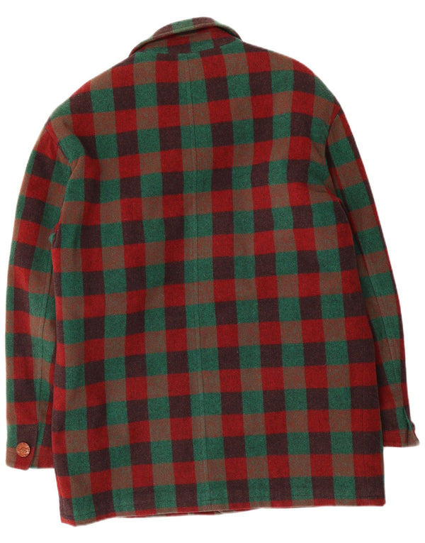 Płaszcz męski w stylu vintage IT 48 Średni wielobarwny płaszcz z wełny w kratkę