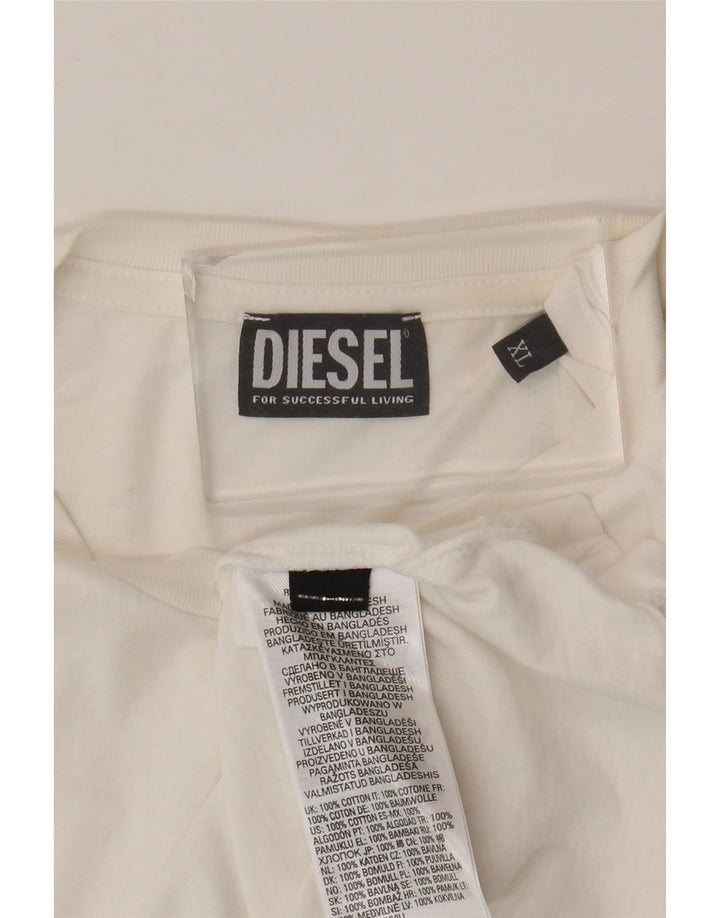 Męska koszulka z grafiką Diesel, góra XL, biała bawełna