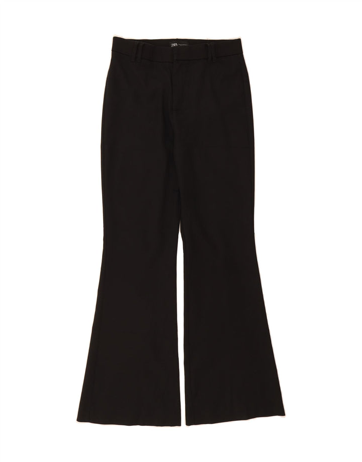 ZARA Womens Flare Casual Trousers Medium W28 L31 Black Vintage Zara and Second-Hand Zara from Messina Hembry 