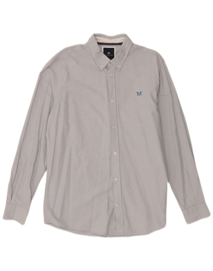 Crew Clothing Męska koszula o dopasowanym kroju, średnioniebieska, bawełniana
