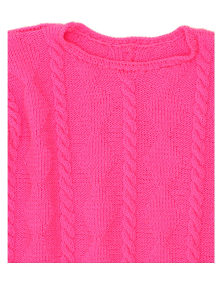 VINTAGE Womens Boat Neck Jumper Sweater UK 12 Medium Pink Vintage Vintage and Second-Hand Vintage from Messina Hembry 