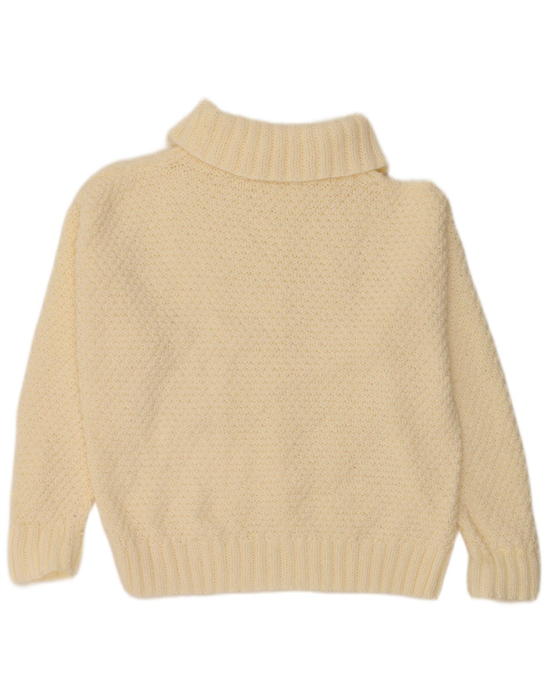 Damski sweter oversize VINTAGE z wywijanym dekoltem UK 18 XL Off White