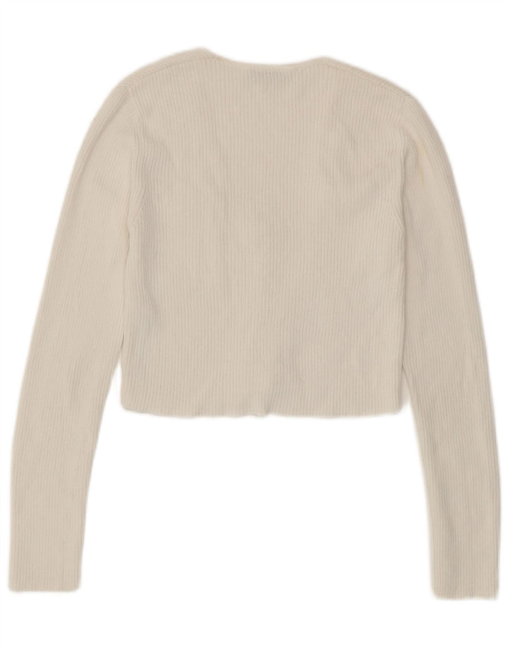 Sweter damski Zara Crop Cardigan UK 12 Średniobiała wiskoza
