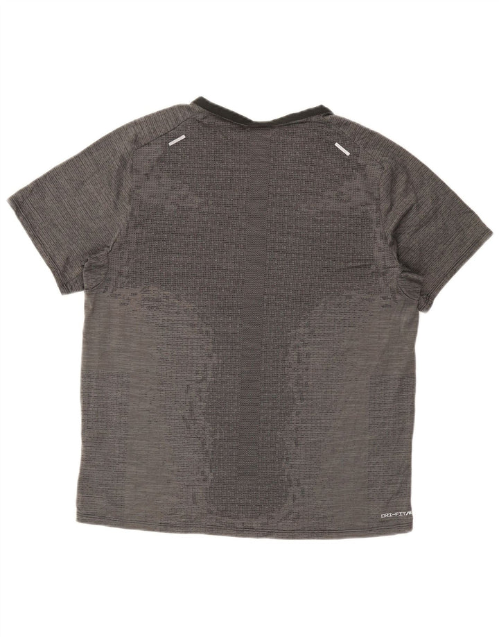 Męska koszulka Nike Dri Fit, duża, szara, sportowa koszulka z poliestru
