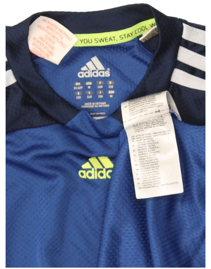 Adidas Chłopięcy T-shirt Top 11-12 lat Niebieski Poliester z blokami kolorów