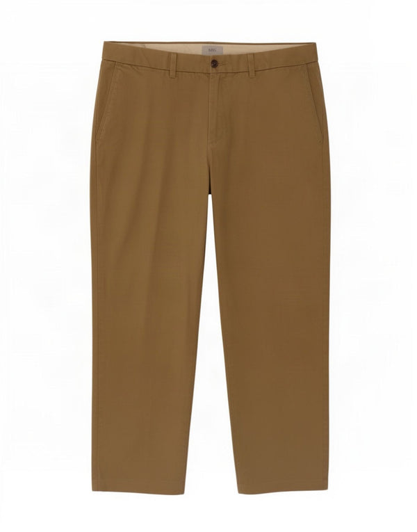 Męskie spodnie typu chino Regular Marks & Spencer W42 L29, bawełna khaki