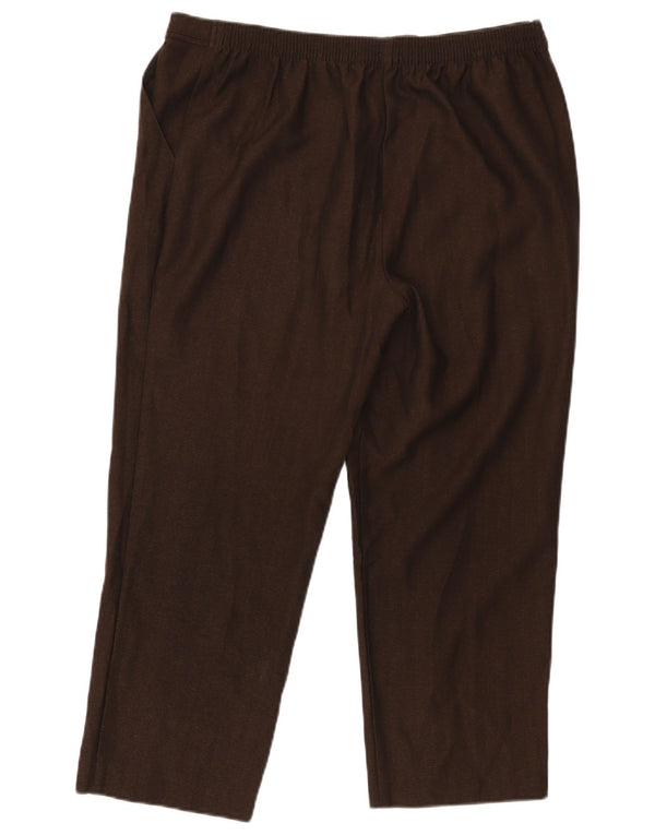 Spodnie damskie Marks & Spencer, proste, przycięte, UK 16, duże, W34, L25, brązowe