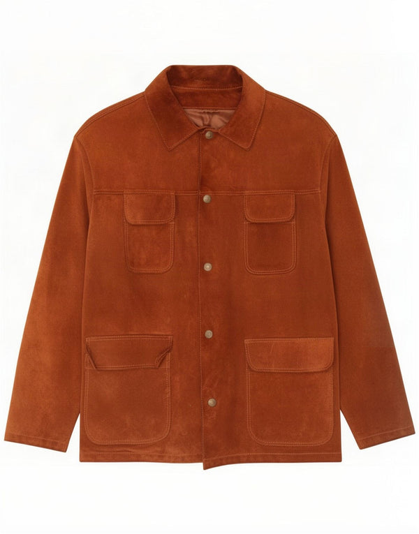 Męska zamszowa kurtka vintage UK 42 XL brązowa