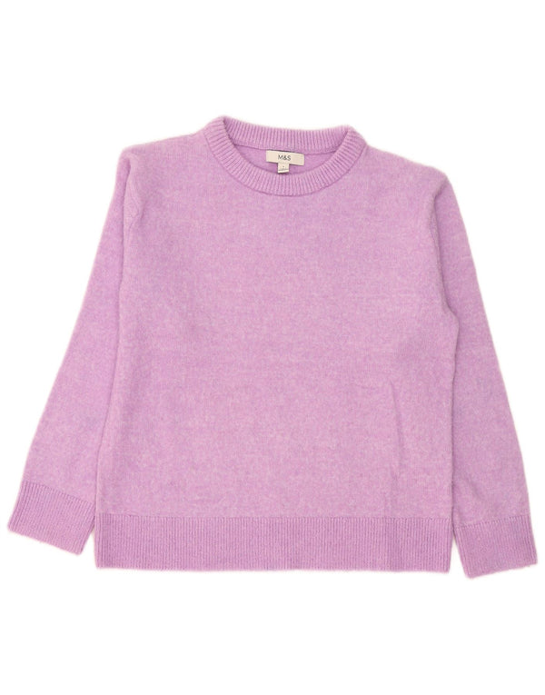 Marks & Spencer Damski sweter z dekoltem w łódkę, UK 10, mały fioletowy