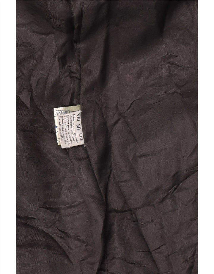 Vintage damska skórzana kurtka z rękawem 3/4 IT 50 XL czarna