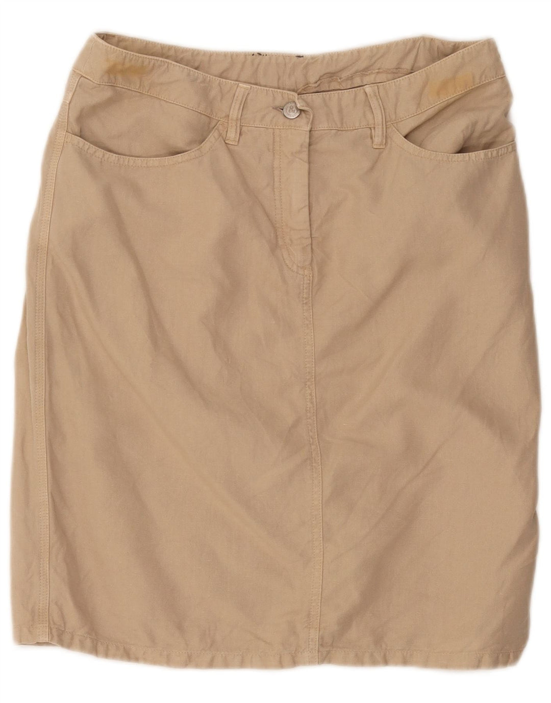 Dolce & Gabbana Damska prosta spódnica IT 44 Medium W34 Beżowa bawełna