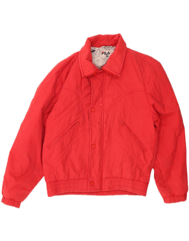 FILA Mens Bomber Jacket IT 48 Medium Red Cotton Vintage Fila and Second-Hand Fila from Messina Hembry 