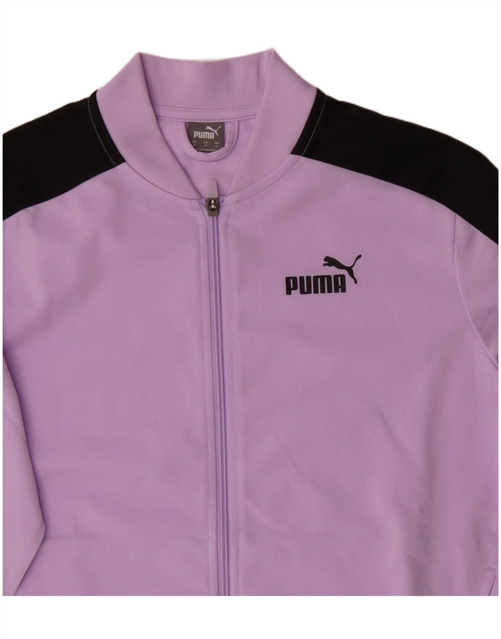 Damska bluza dresowa Puma Oversize UK 10, mała, fioletowa, z blokami kolorów