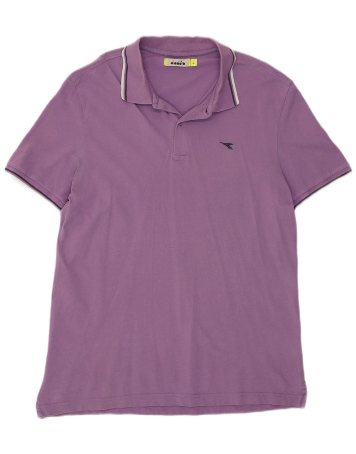Męska koszulka polo Diadora, duża, fioletowa, bawełniana