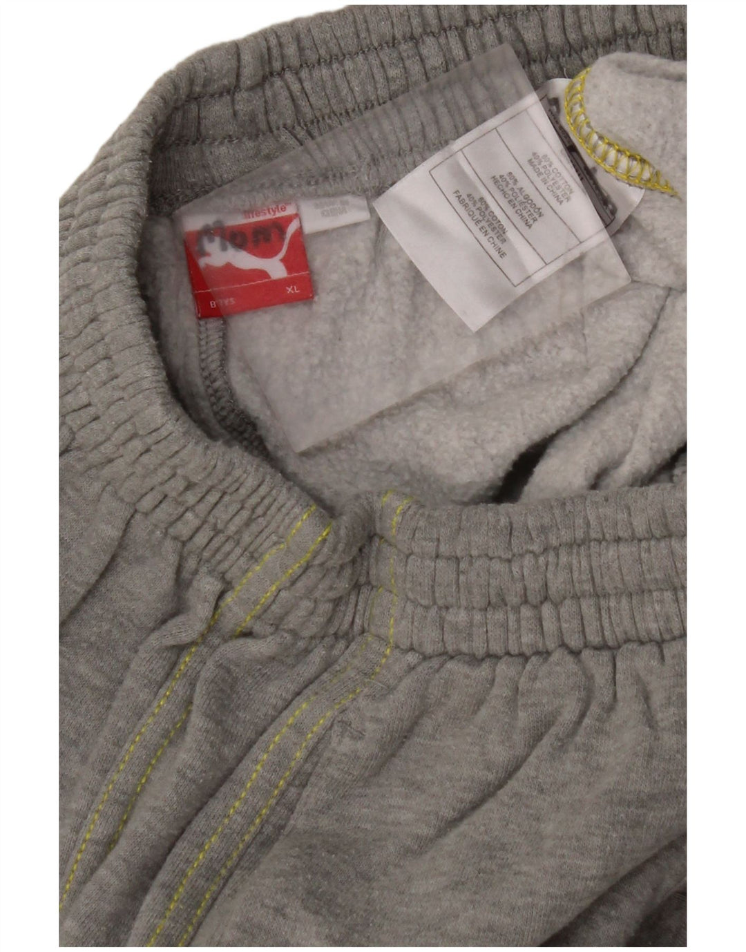 Chłopięce spodnie dresowe PUMA z grafiką 13-14 lat, szara bawełna