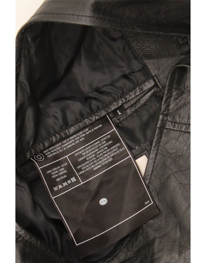 C&A Mens Leather Waistcoat Large Black Leather Vintage C&A and Second-Hand C&A from Messina Hembry 