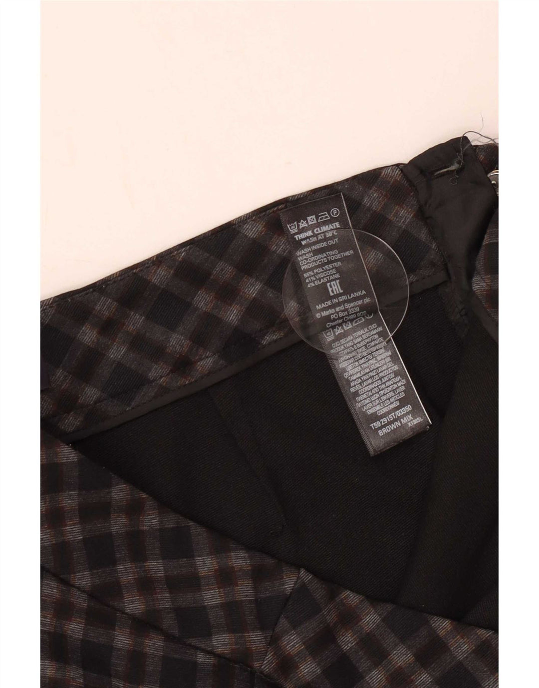 Spodnie damskie Marks & Spencer UK 12 Medium W30 L29 Brązowa kratka