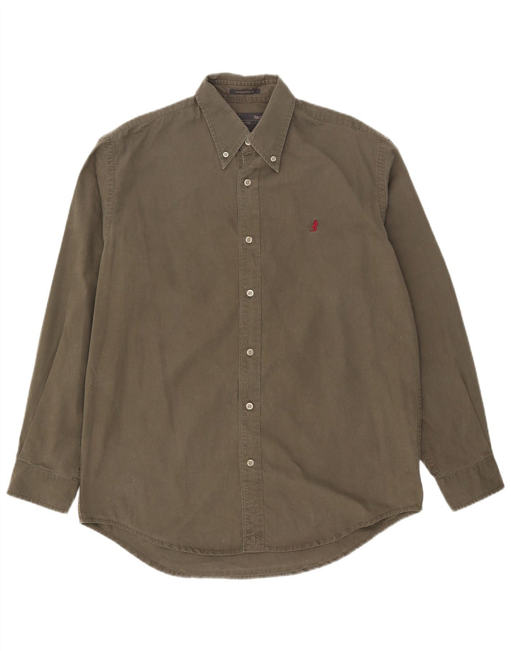 Koszula męska Marlboro Classics o tradycyjnym kroju, średnia bawełna khaki