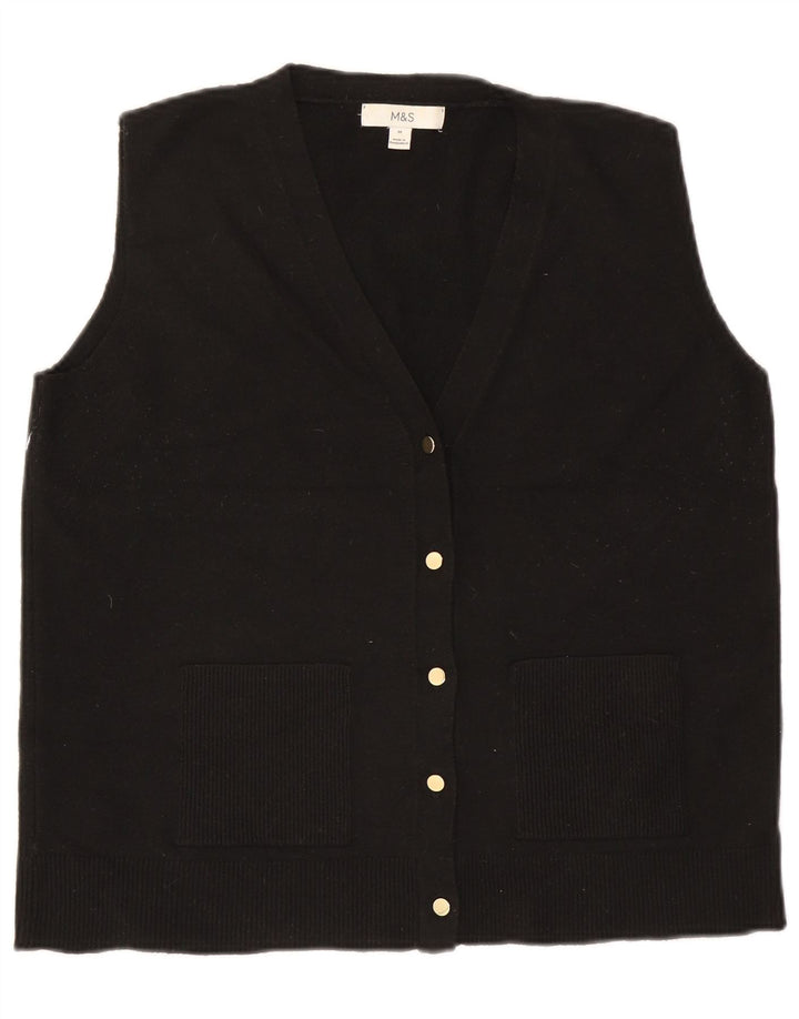 Marks & Spencer Damski sweter bez rękawów, UK 12, średni czarny