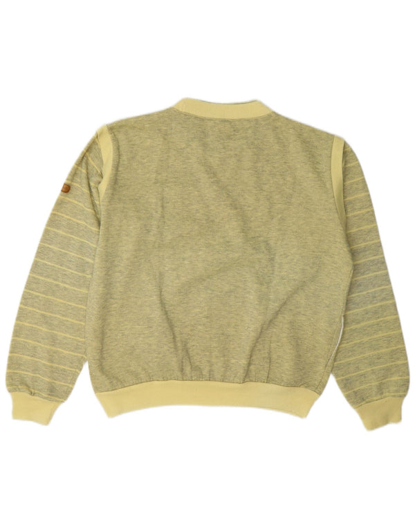 Sweter męski w stylu vintage, duży, w żółte paski