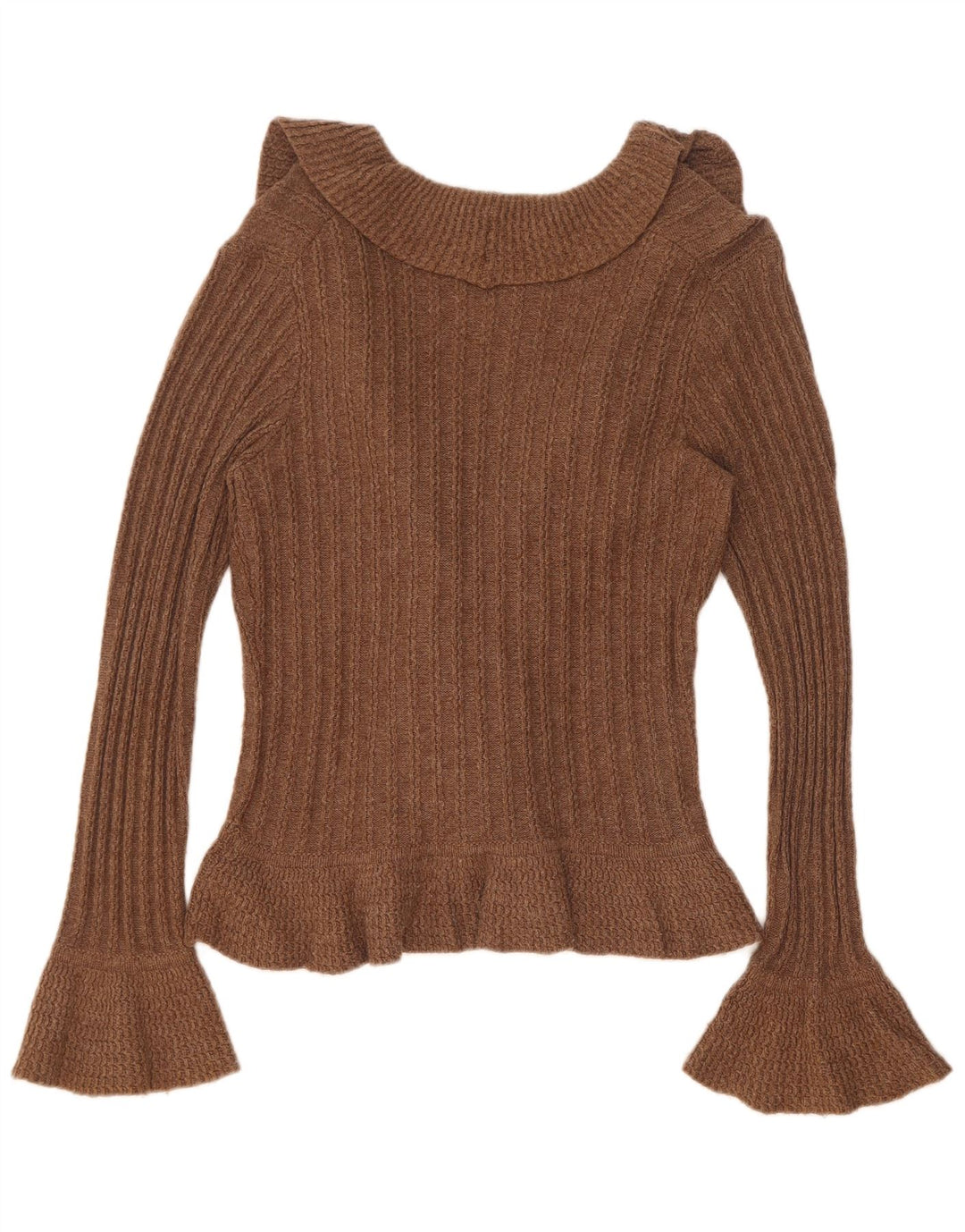 Marks & Spencer Damski sweter kardigan UK 12 Średni brązowy bawełniany