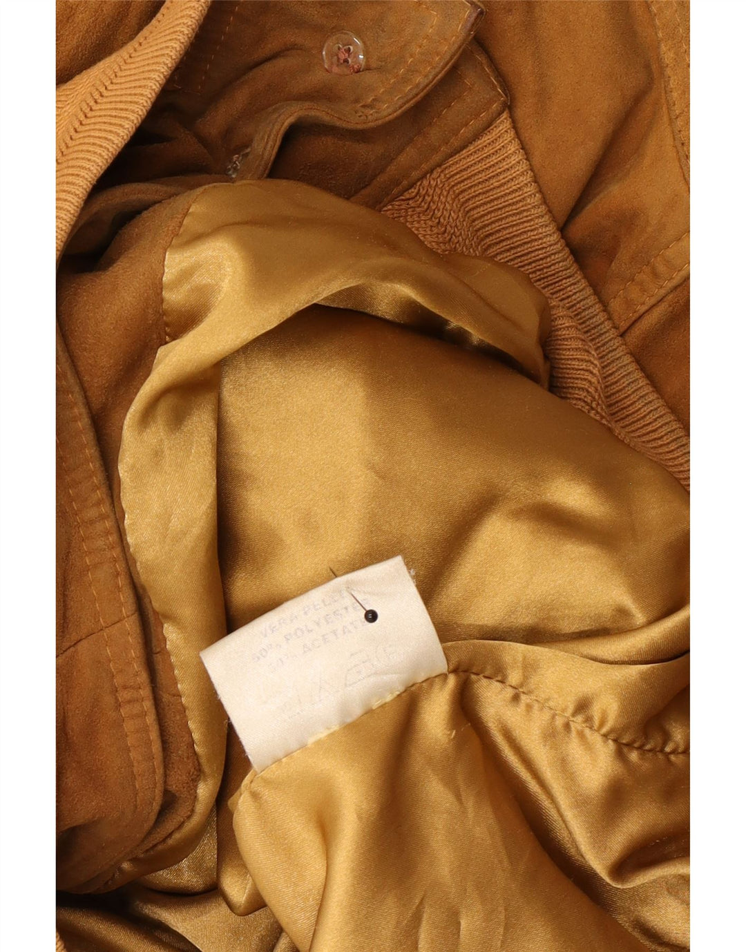 Vintage męska zamszowa kurtka bomber UK 42 XL beżowa skóra