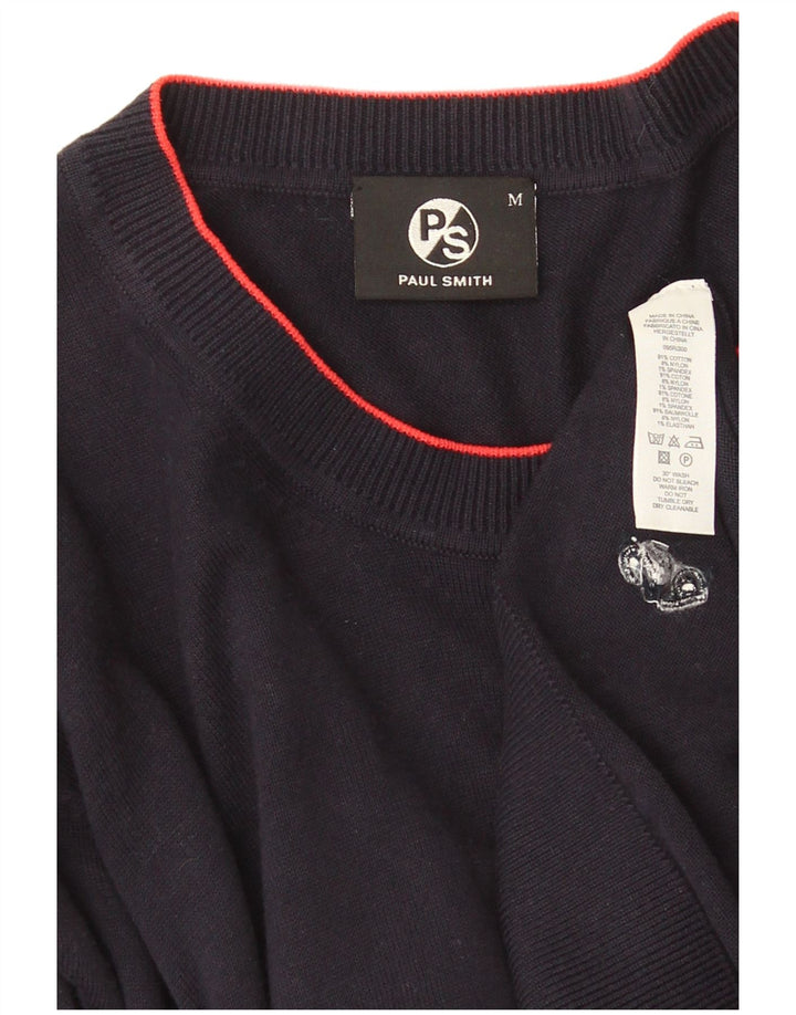 Męski sweter Paul Smith z okrągłym dekoltem, średni granatowy, bawełniany