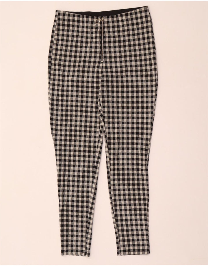 Legginsy damskie Zara duże W30 L29 szary poliester w kratkę
