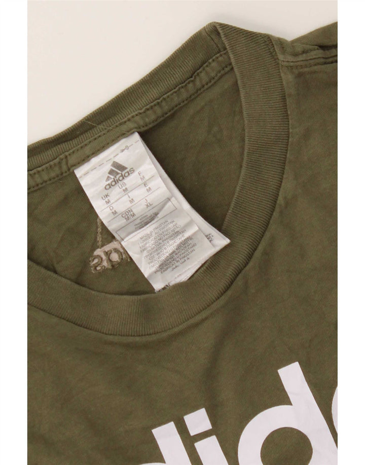 Męska koszulka z grafiką Adidas, średnia, bawełniana khaki