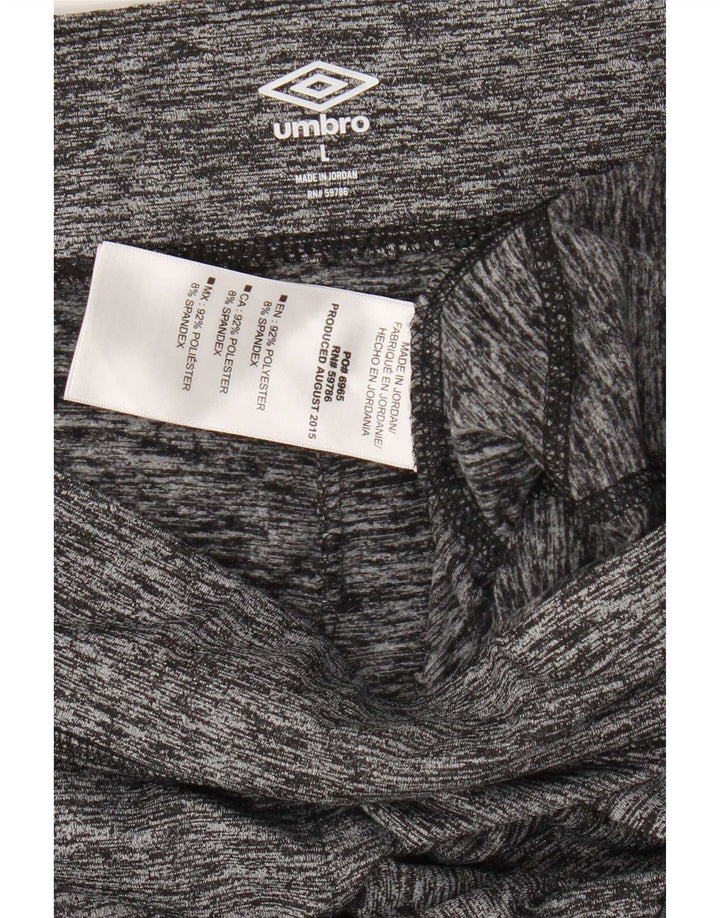Legginsy damskie Umbro UK 16, duże, szare, nakrapiane, poliestrowe