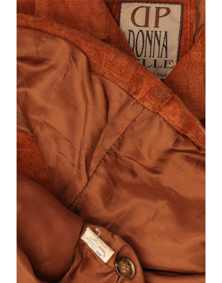 Vintage damska zamszowa kurtka EU 48 2XL brązowa skóra