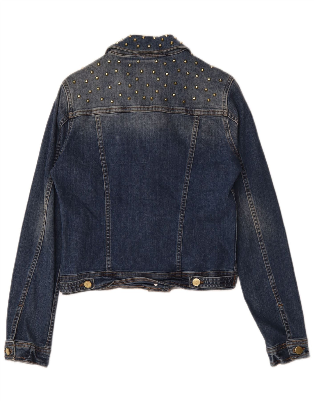 Damska kurtka dżinsowa Zara Crop UK 10 Small, niebieska bawełniana