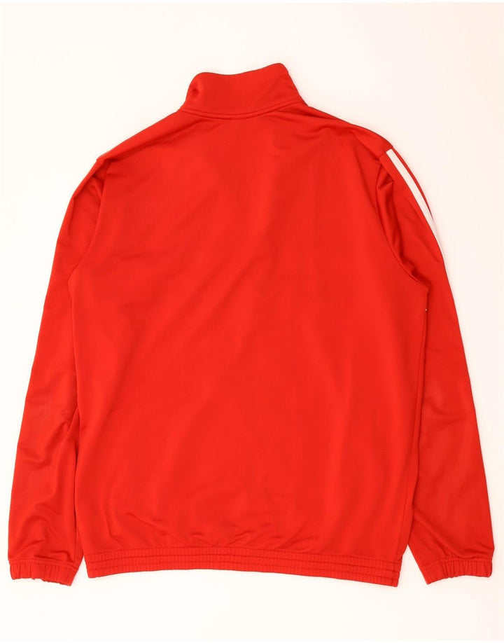 Męska bluza dresowa Adidas, duża, czerwona, poliestrowa z blokami kolorów