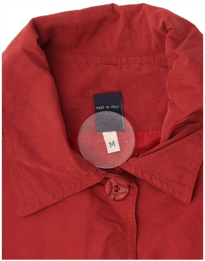 Vintage damski płaszcz oversize UK 14 średni czerwony