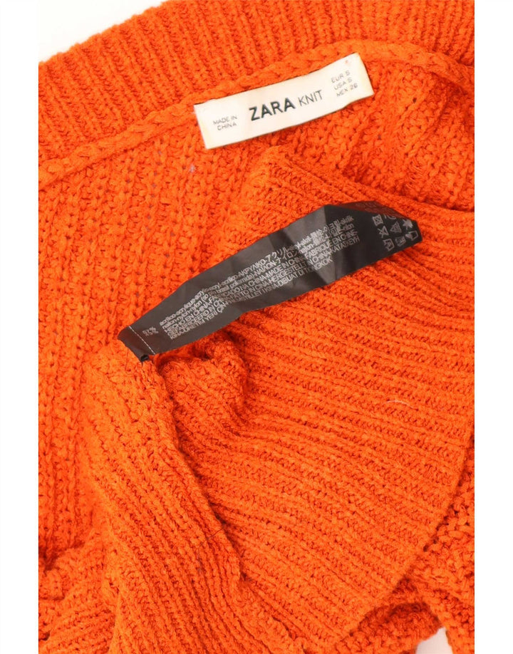 Damski sweter oversize na jedno ramię Zara UK 10, mały pomarańczowy
