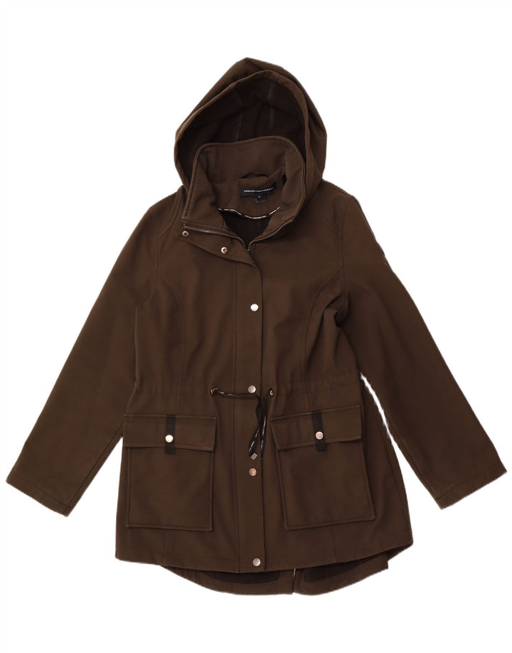 FRENCH CONNECTION Damska kurtka parka z kapturem UK 12, średni poliester khaki